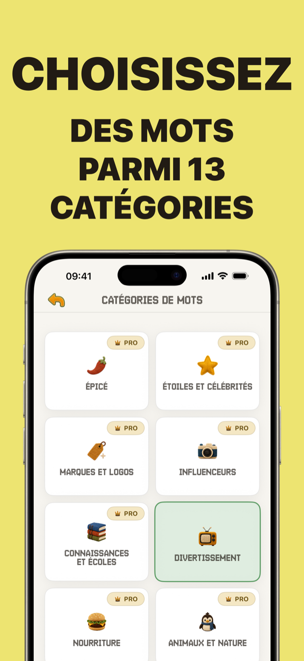 Words from 13 categories